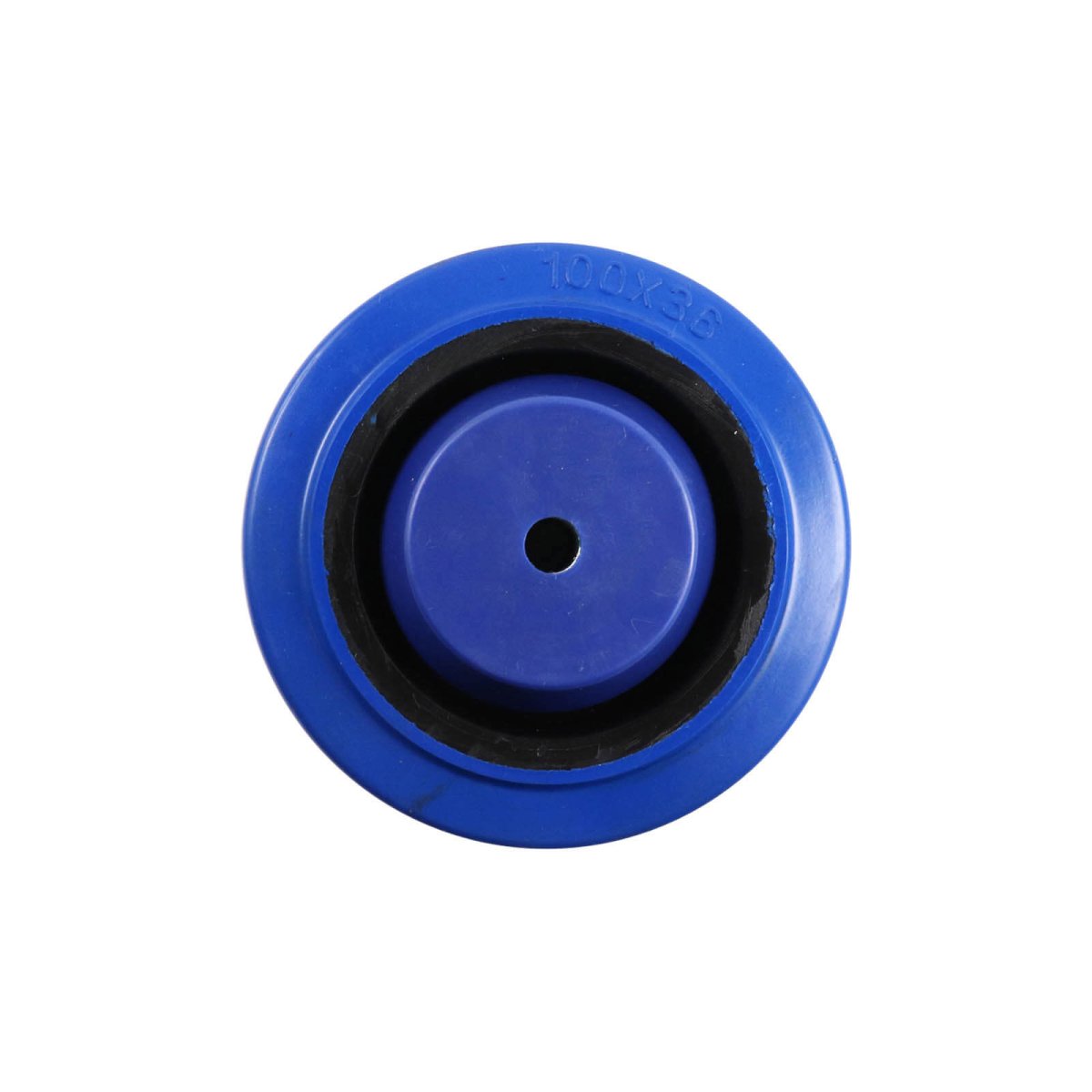 Elastic Rubber Wheel - Roller Bearing, Nylon Centre, Blue - AIMS Industrial Supplies