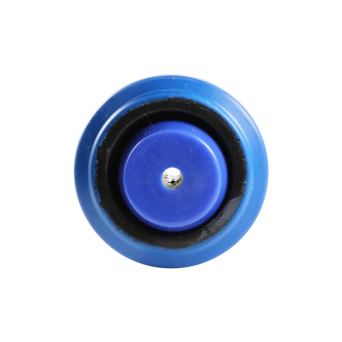 Elastic Rubber Wheel - Roller Bearing, Nylon Centre, Blue - AIMS Industrial Supplies