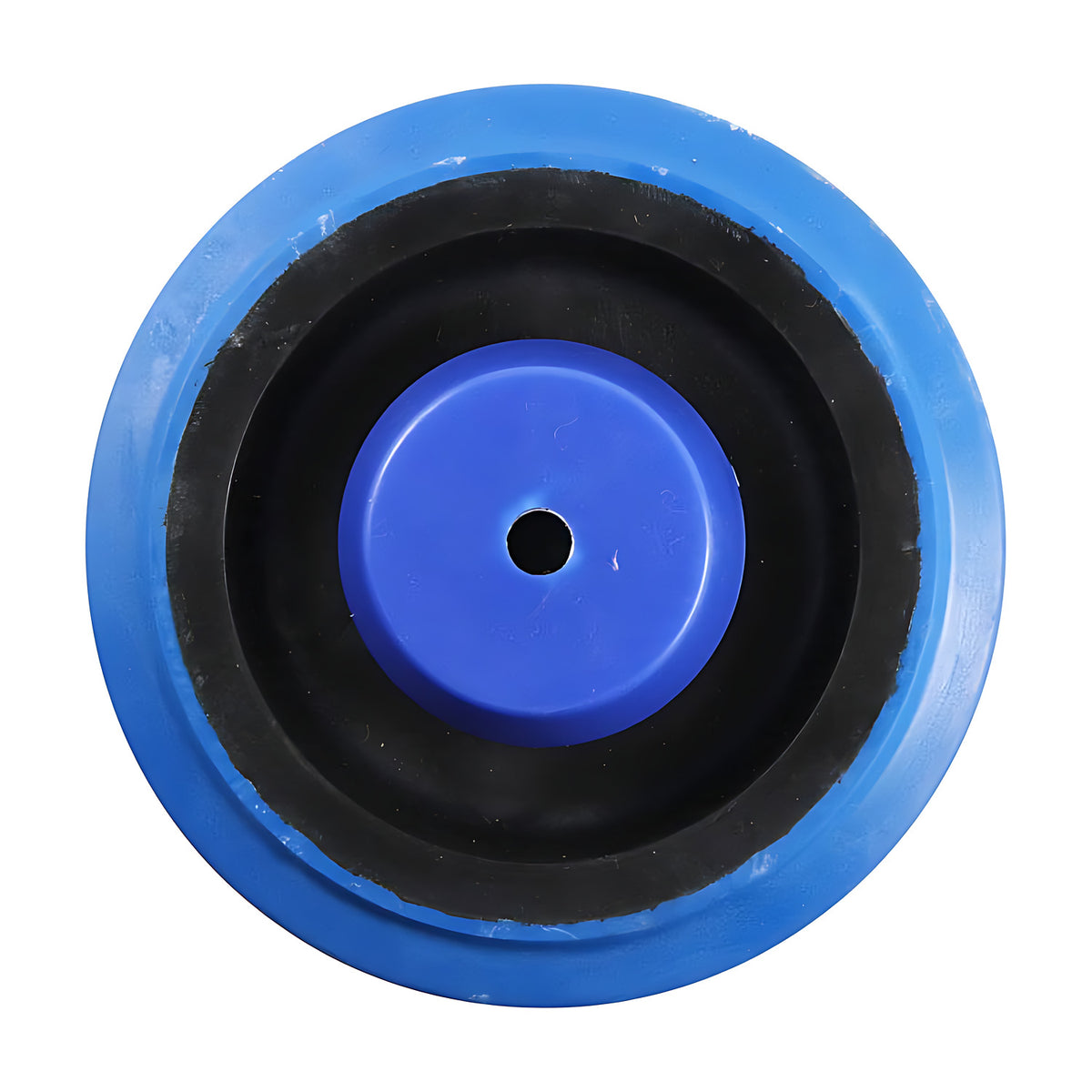 Elastic Rubber Wheel - Roller Bearing, Nylon Centre, Blue