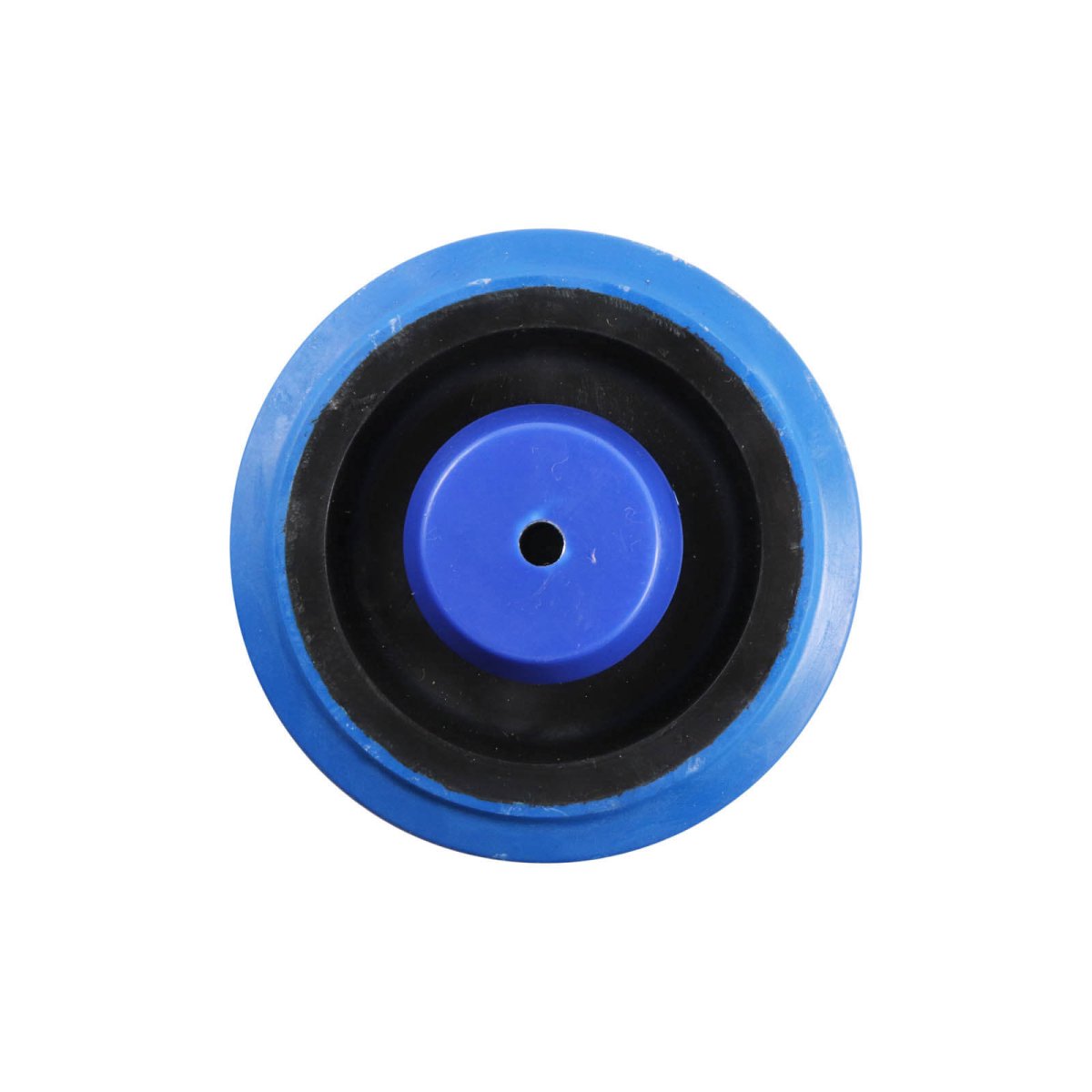 Elastic Rubber Wheel - Roller Bearing, Nylon Centre, Blue - AIMS Industrial Supplies