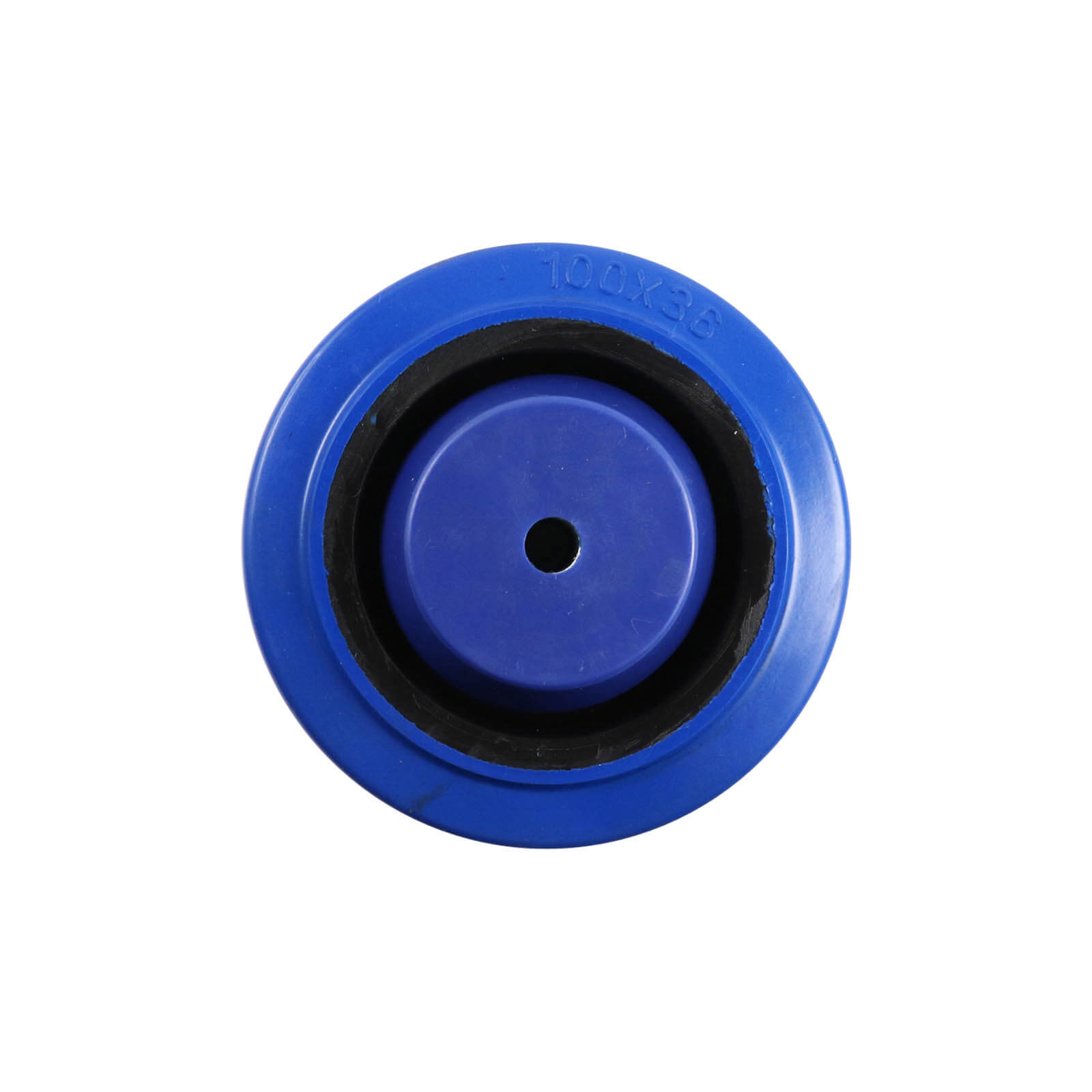 Elastic Rubber Wheel - Roller Bearing, Nylon Centre, Blue1