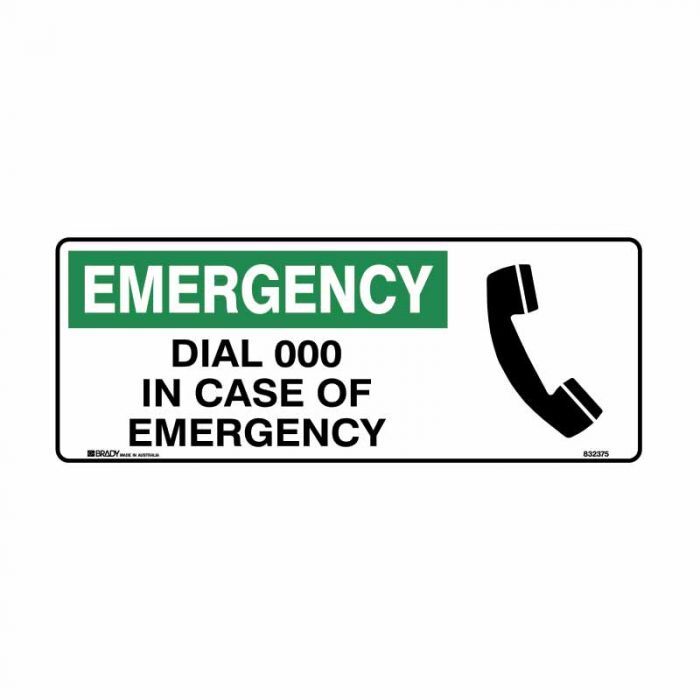 Emergency Sign - Emergency Dial 000 In Case Of Emergency - AIMS Industrial Supplies