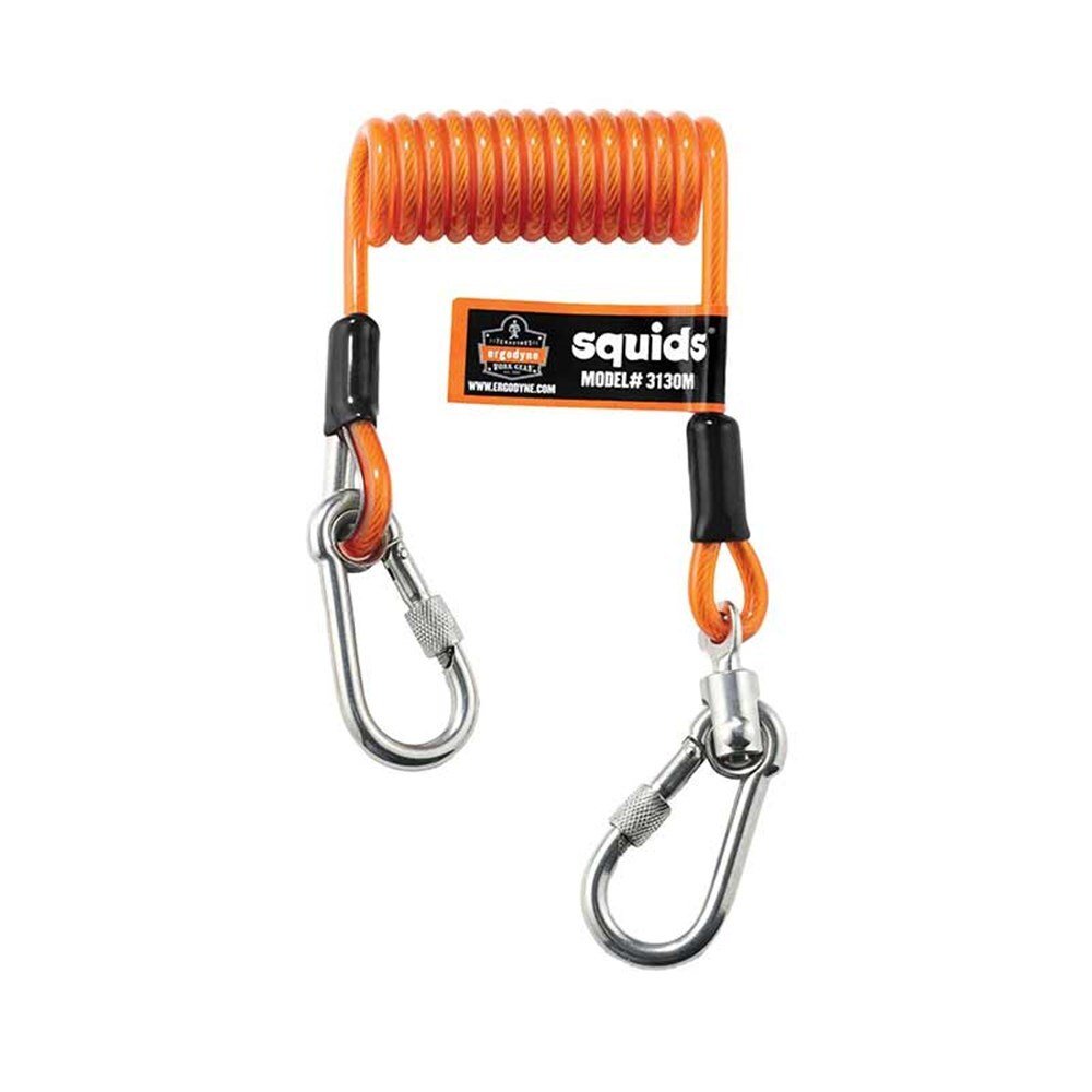 Ergodyne 19131 Squids 3130M Coiled Cable Lanyard 5lbs - AIMS Industrial Supplies