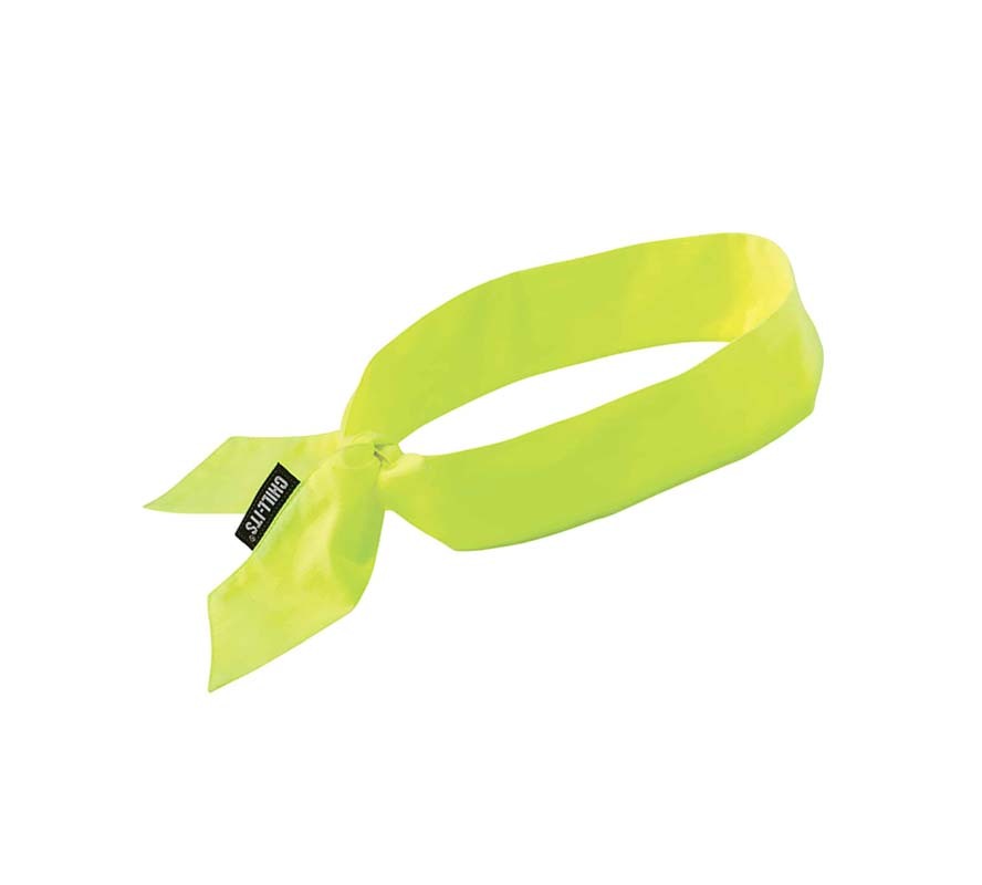 Ergodyne Chill-Its 6700 Evaporative Cooling Tie Bandana Lime - Pack of 24