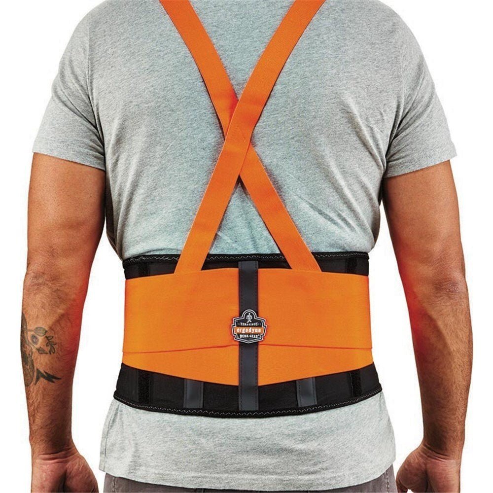 Ergodyne ProFlex 100HV Economy Spandex Hi - Vis Back Support - AIMS Industrial Supplies