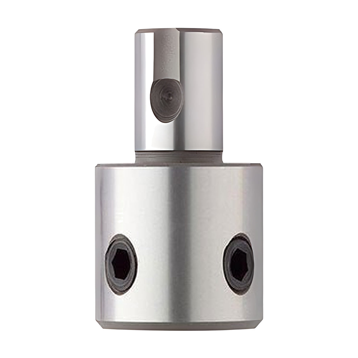 Euroboor Nitto One Touch adaptor, 3/4" Weldon internal connection, silver body with two grub screws and a flatted end