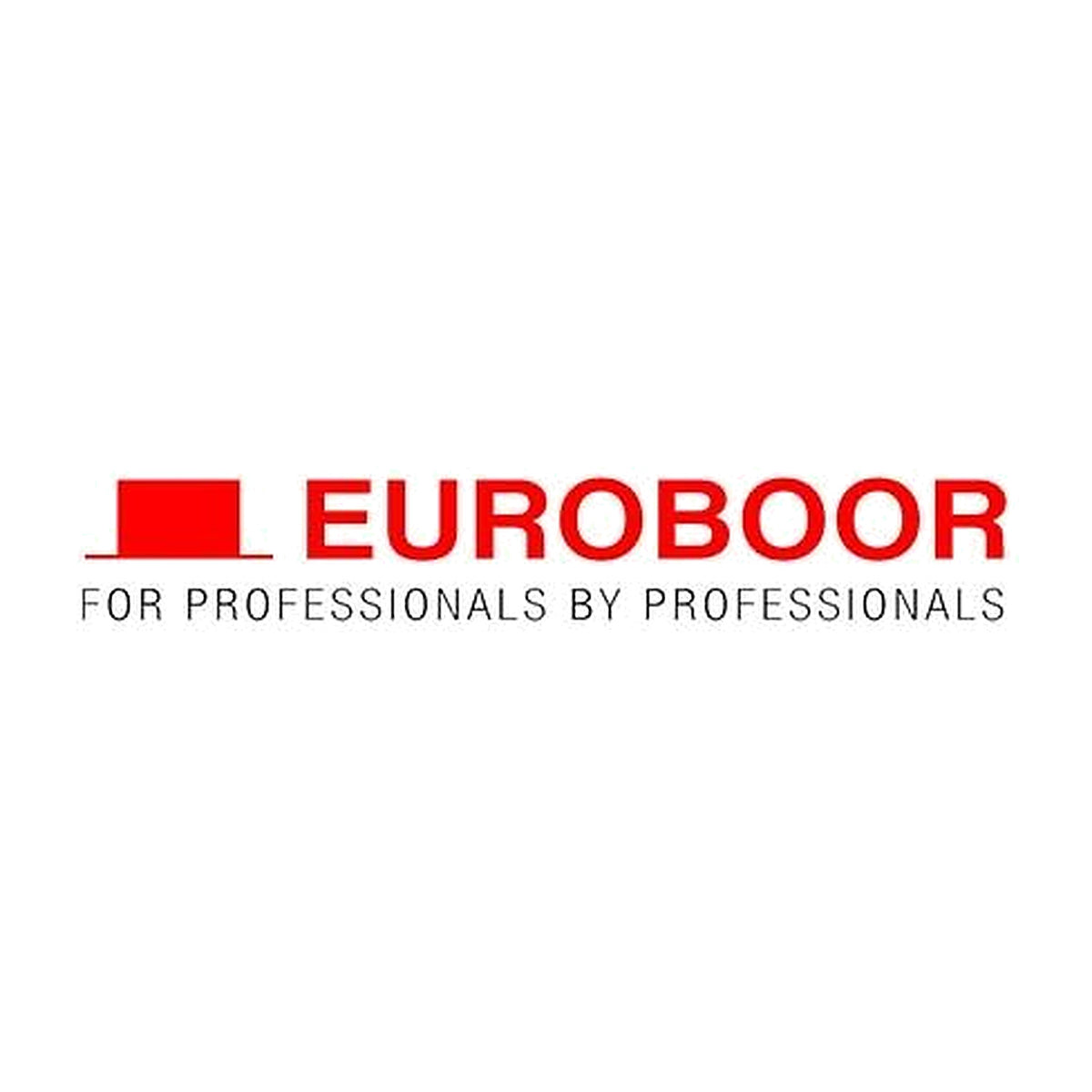 Euroboor logo in red and black with the line For Professionals by Professionals, no arbor shown