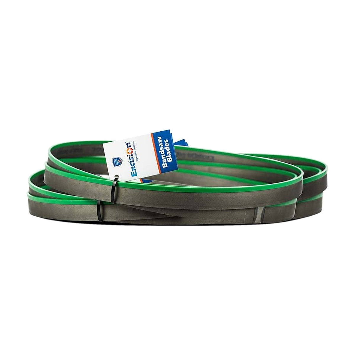 Coil of Excision band saw blade with green edge and hang tag, M42 Profile WS 67 x 1.6mm 4/6 TPI 62667406