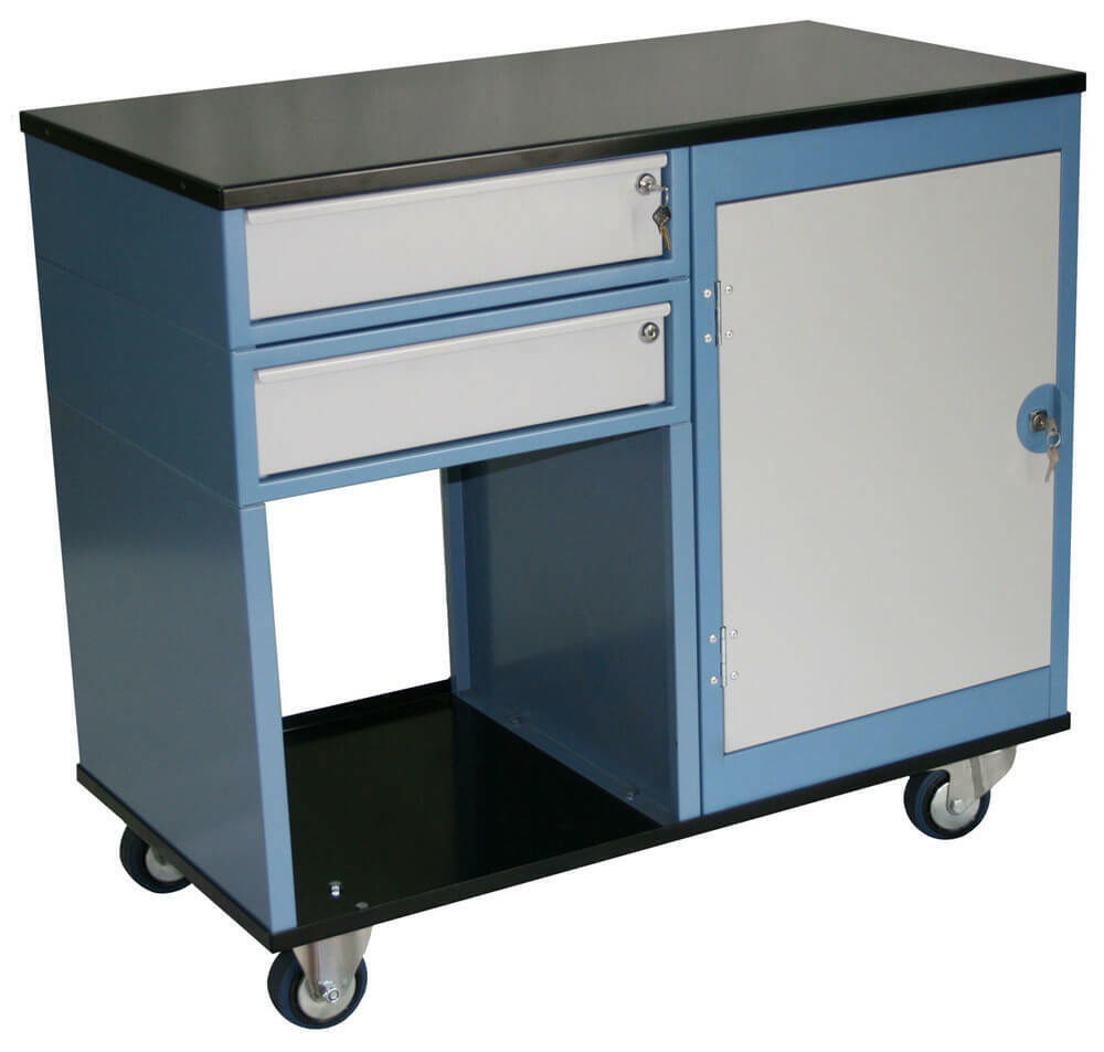 Ezylok BC2DL - Mobile Workstation W/ 1 Cupboard & 2 Drawer - 215007