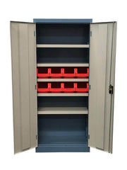 Ezylok Flat Top Engineers Cupboard (5 Shelves, 10 X Rk321 Plastic Containers, 2 Keys) - 822006 - AIMS Industrial Supplies