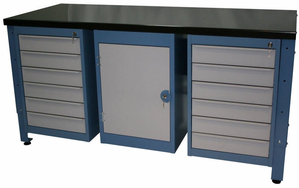 Ezylok G8 Basic Workbench 1800L x 900H W/ 2 x 6 Drawer & 1 Cupboard - G8-189-T1 - AIMS Industrial Supplies