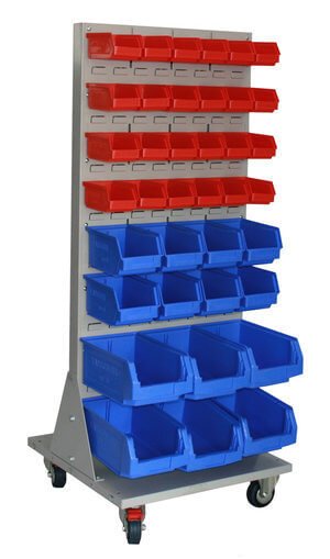 Ezylok Line Feed Trolley with Louvred Panel and Plastics - AIMS Industrial Supplies