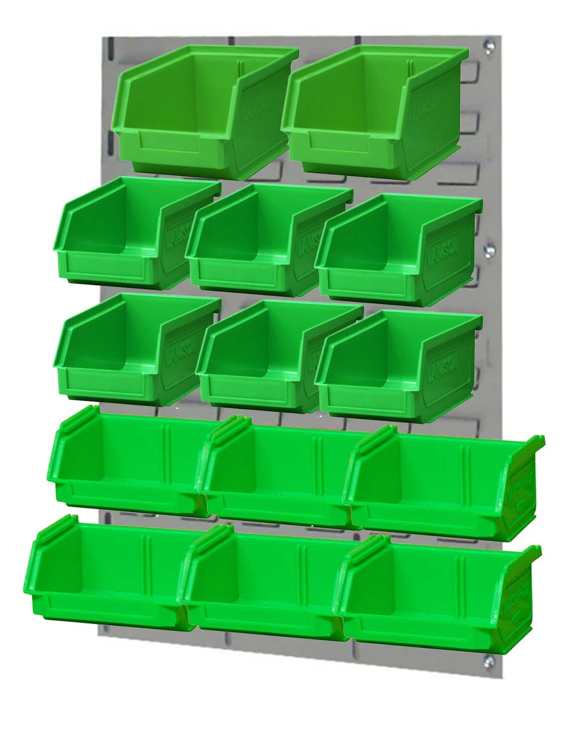 Ezylok LP1 Louvred Panel & Size 4 (2pc), 5 (6pc) & 6 (6pc) Plastic Bin - Green