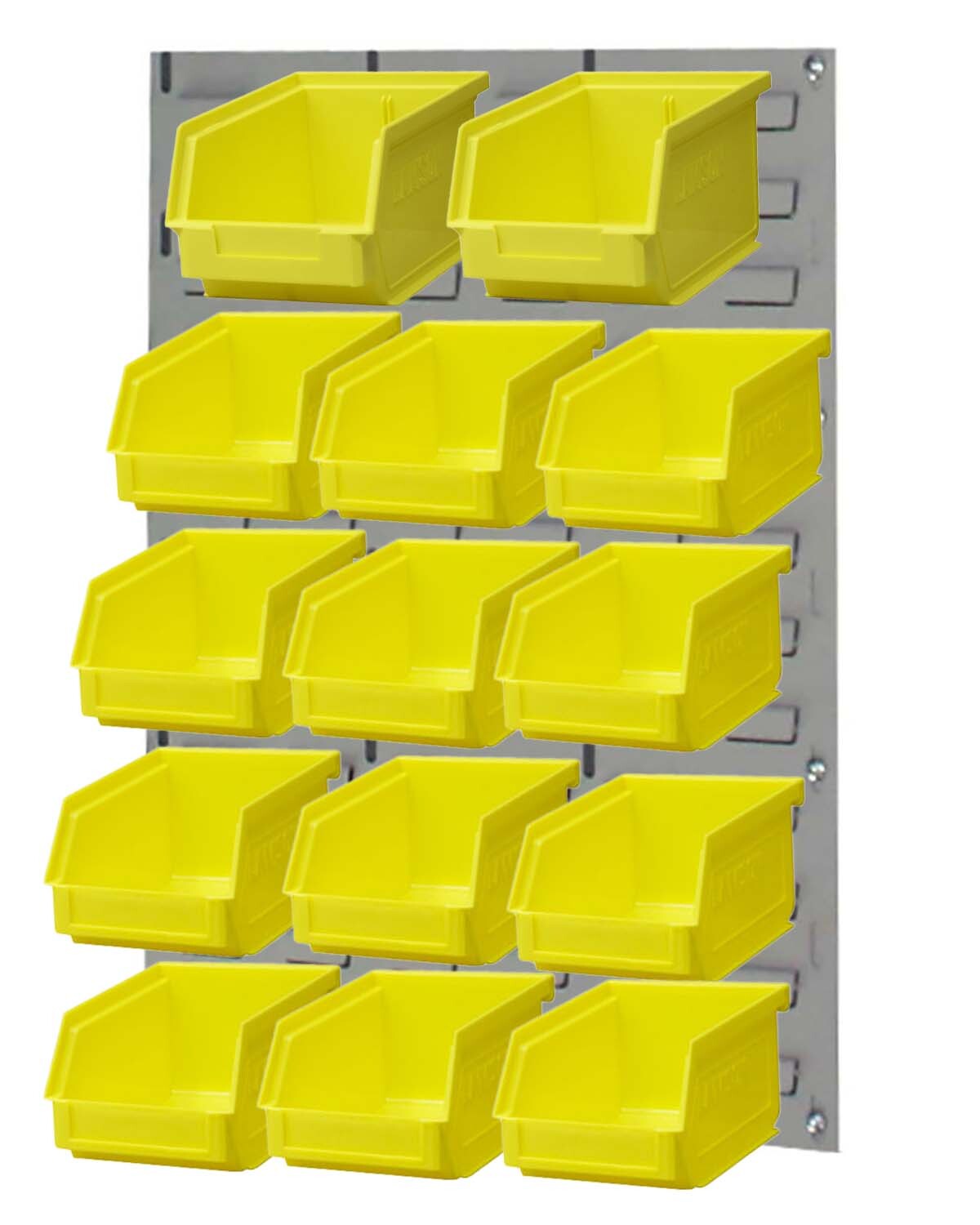 Ezylok LP1 Louvred Panel & Size 4 (2pc), 5 (6pc) & 6 (6pc) Plastic Bin - Yellow