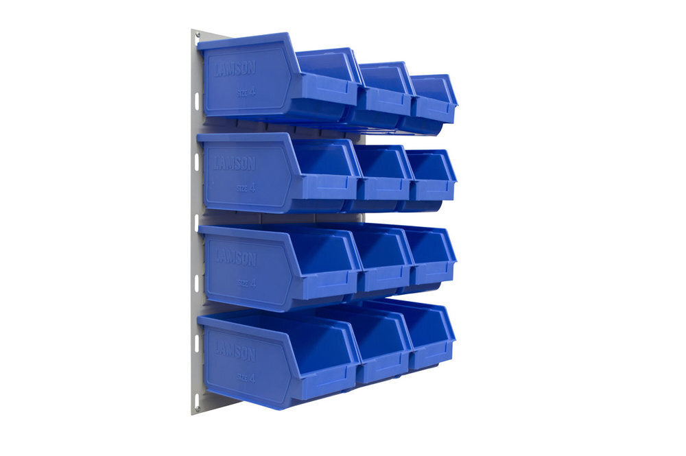 Ezylok LP2 Louvred Panel & 12 Pieces Size 4 Plastic Bin - Blue Colour