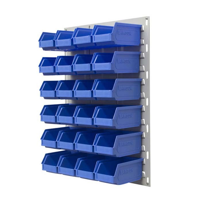 Ezylok LP2 Louvred Panel & 24 Pieces Size 5 Plastic Bin - Mixed Colour