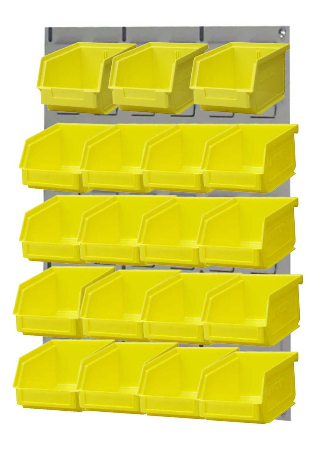 Ezylok LP2 Louvred Panel & Size 4 (3pc),5 (8pc) & 6 (8pc) Plastic Bin - Yellow
