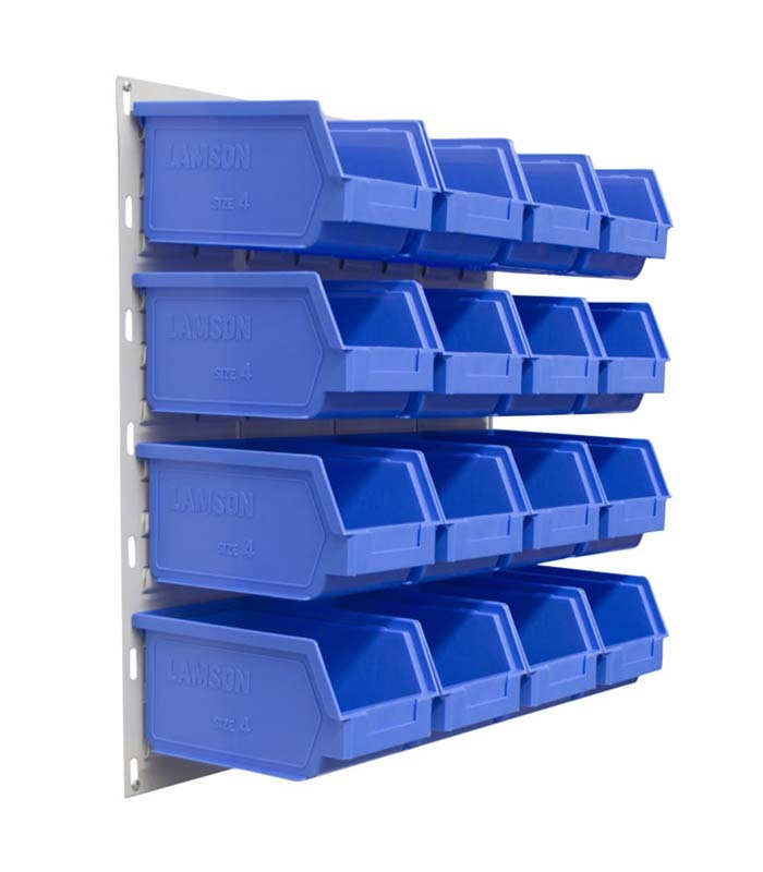 Ezylok LP3 Louvred Panel & 16 Pieces Size 4 Plastic Bin - Mixed Colour
