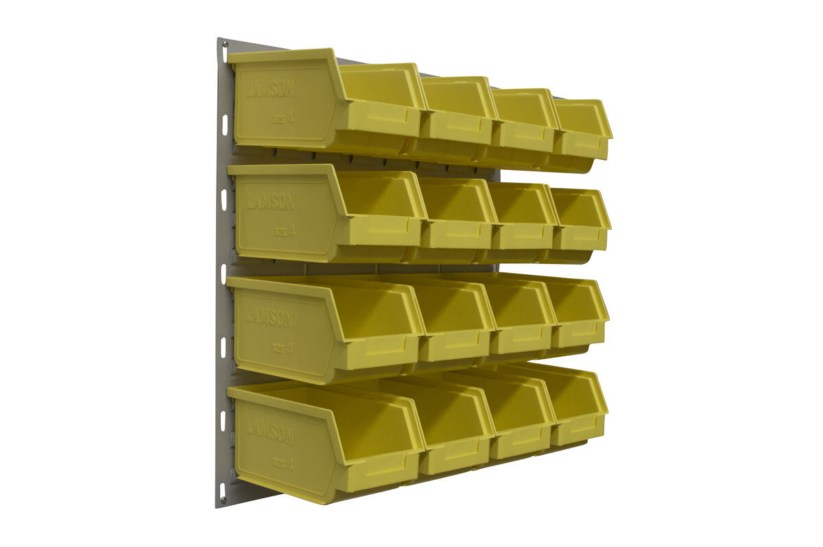 Ezylok LP3 Louvred Panel & 16 Pieces Size 4 Plastic Bin - Yellow Colour