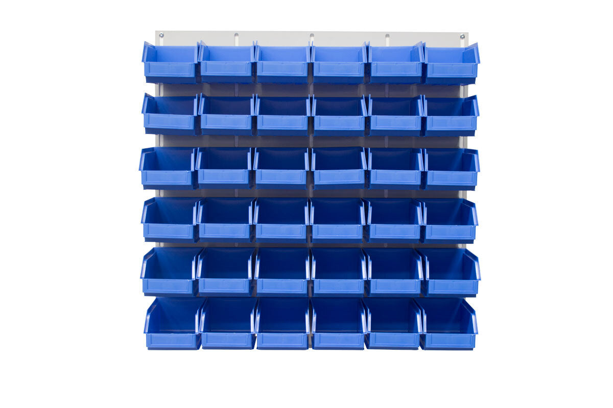 Ezylok LP3 Louvred Panel & 36 Pieces Size 5 Plastic Bin - Blue Colour