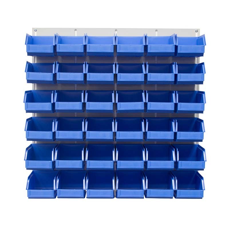 Ezylok LP3 Louvred Panel & 36 Pieces Size 5 Plastic Bin - Mixed Colour