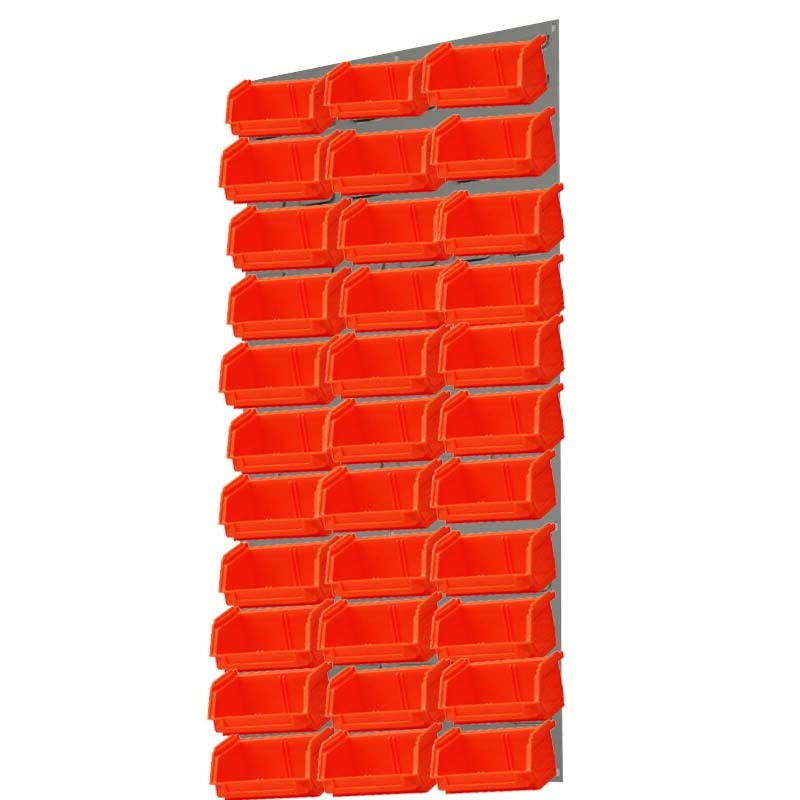 Ezylok LP3 Louvred Panel & 36 Pieces Size 6 Plastic Bin - Red Colour
