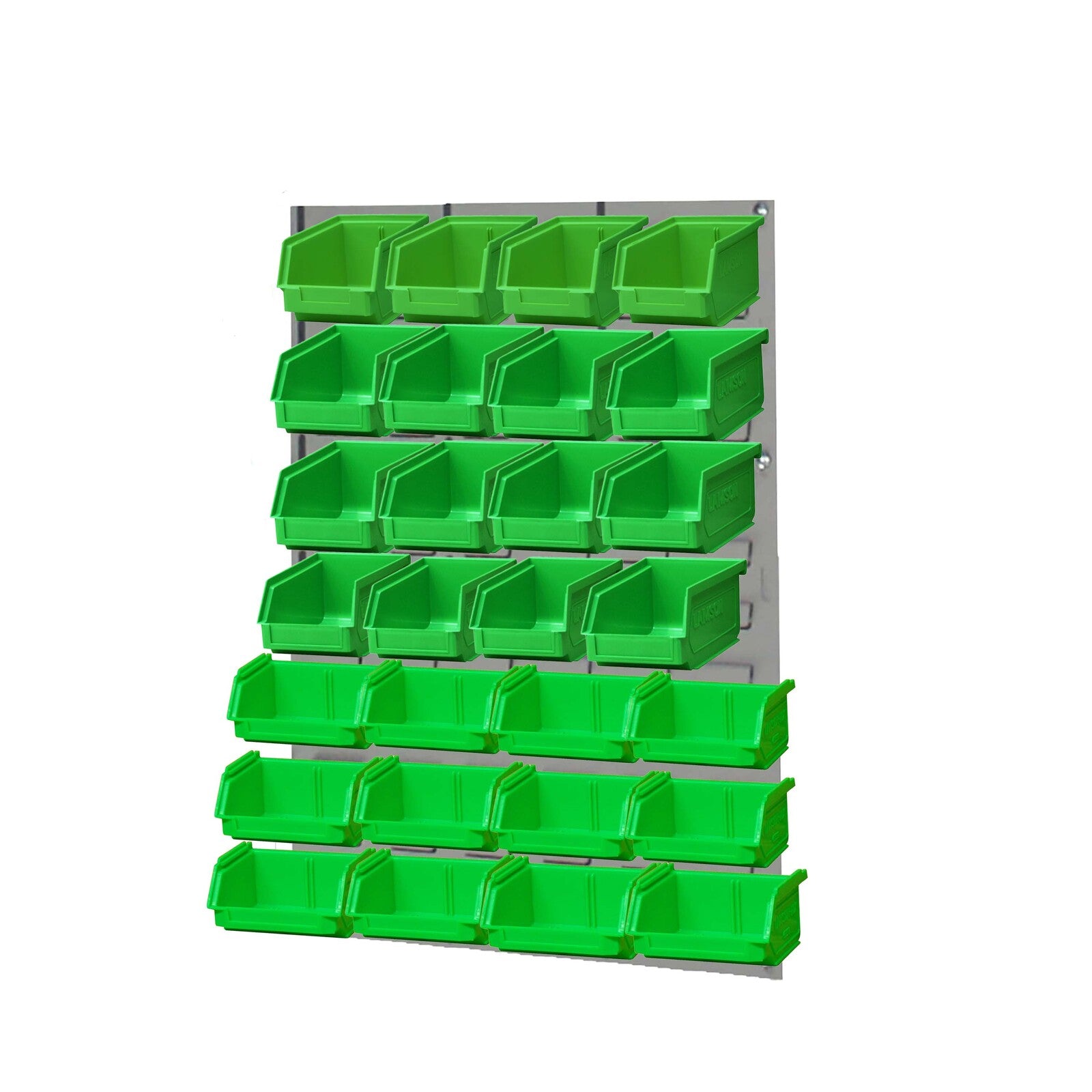 Ezylok LP3 Louvred Panel & Size 4 (4pc), 5 (12pc) & 6 (12pc) Plastic Bin - Green