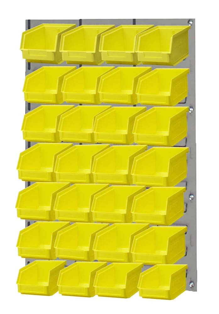 Ezylok LP3 Louvred Panel & Size 4 (4pc), 5 (12pc) & 6 (12pc) Plastic Bin - Yellow