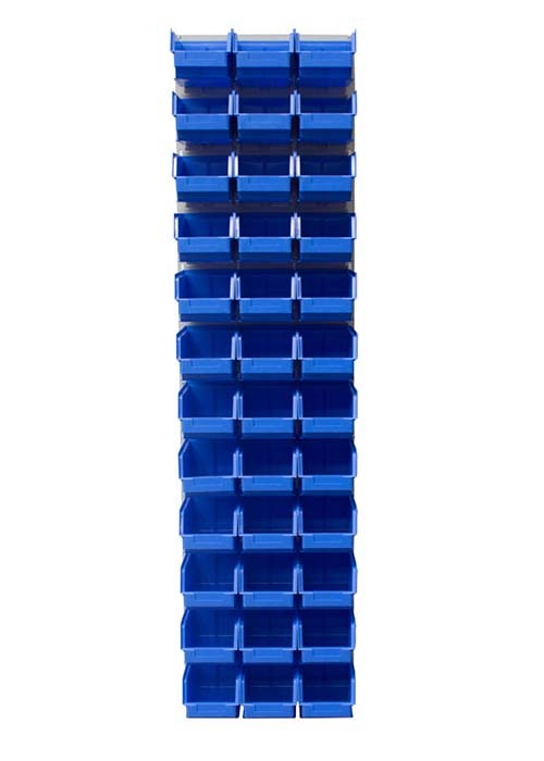 Ezylok LP4 Louvred Panel & 36 Pieces Size 4 Plastic Bin - Mixed Colour