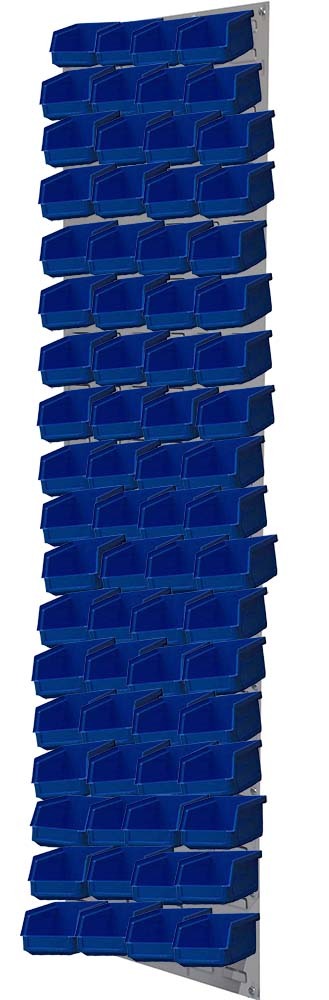 Ezylok LP4 Louvred Panel & 72 Pieces Size 5 Plastic Bin - Blue Colour
