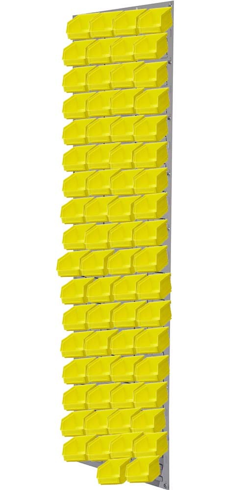 Ezylok LP4 Louvred Panel & 72 Pieces Size 5 Plastic Bin - Yellow Colour