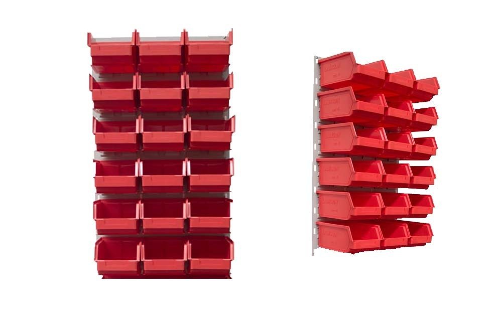 Ezylok LP4 Louvred Panel & Size 3Z Plastic Bin - AIMS Industrial Supplies
