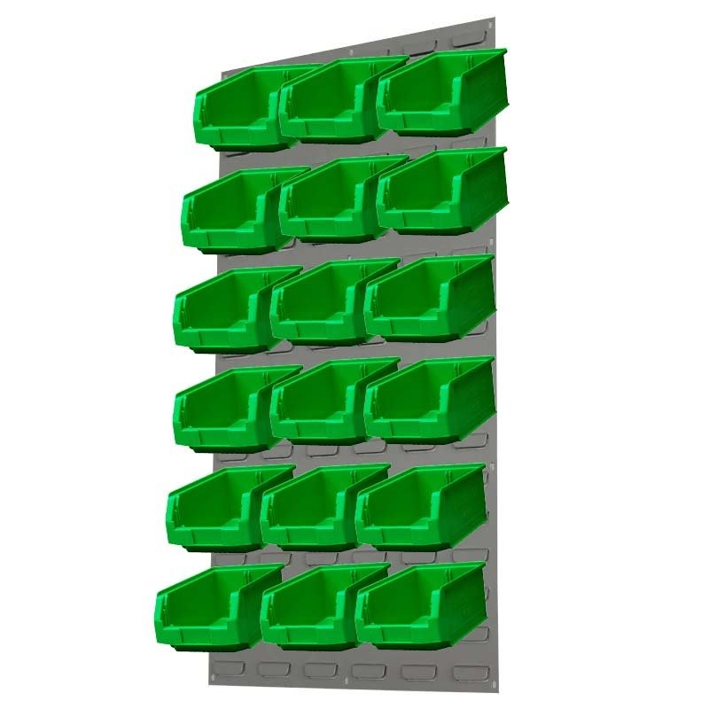 Ezylok LP4 Louvred Panel & Size 3Z Plastic Bin - AIMS Industrial Supplies