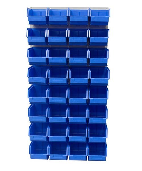 Ezylok LP5 Louvred Panel & 32 Pieces Size 4 Plastic Bin - Mixed Colour