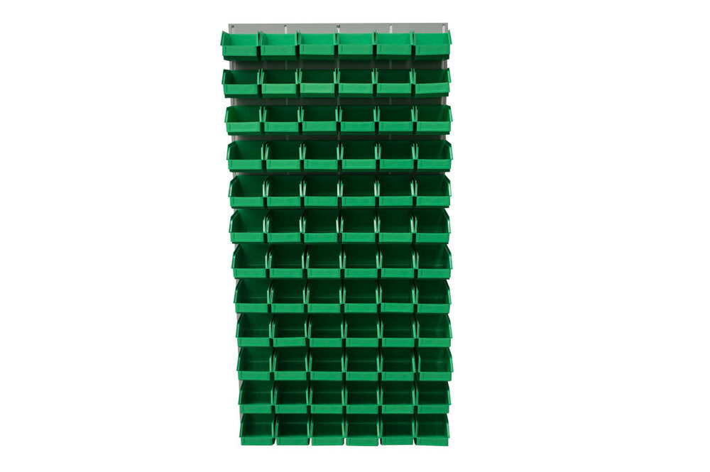 Ezylok LP5 Louvred Panel & 72 Pieces Size 5 Plastic Bin - Green Colour