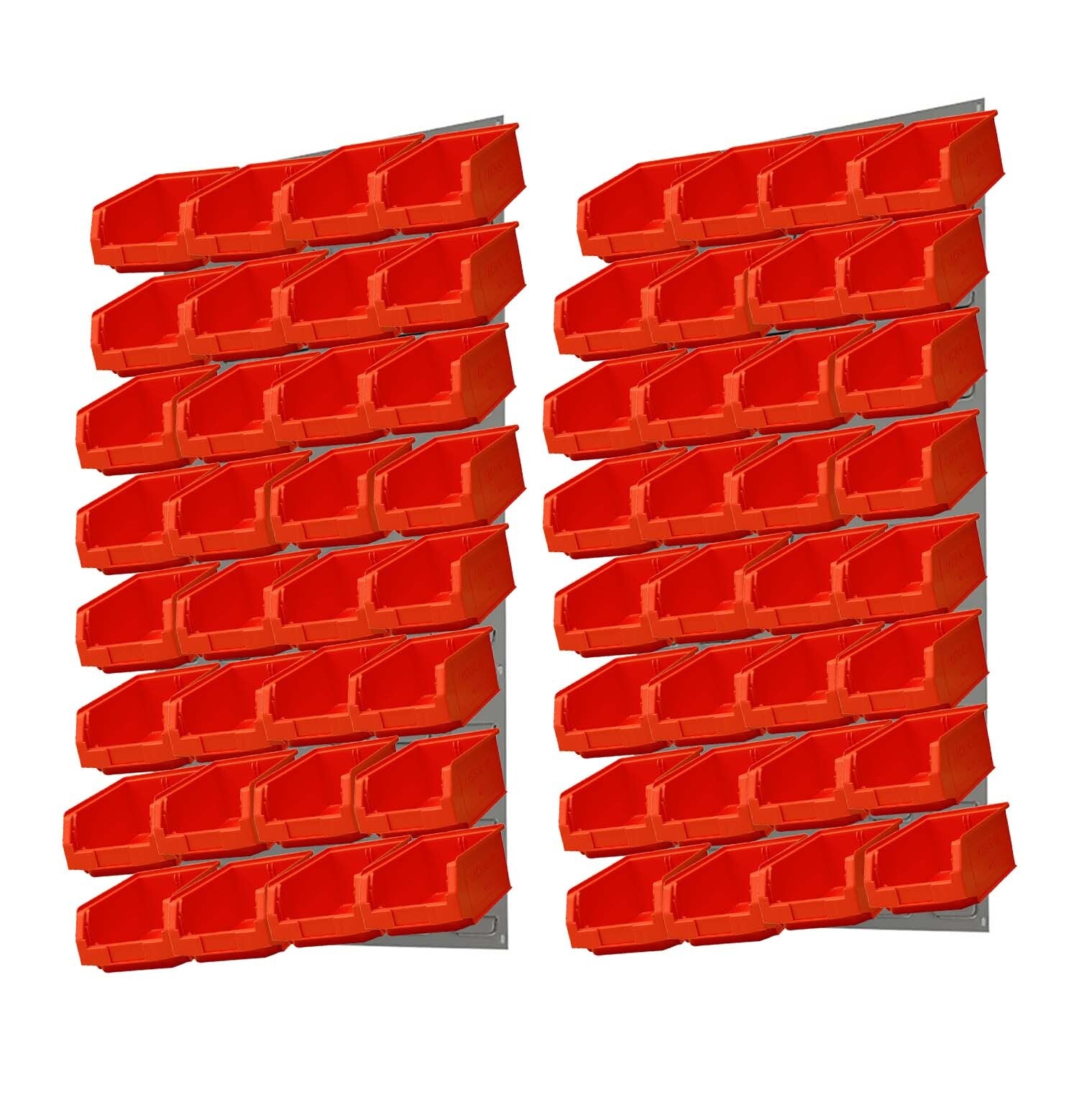Ezylok LP5 Louvred Panel & 72 Pieces Size 5 Plastic Bin - Red Colour