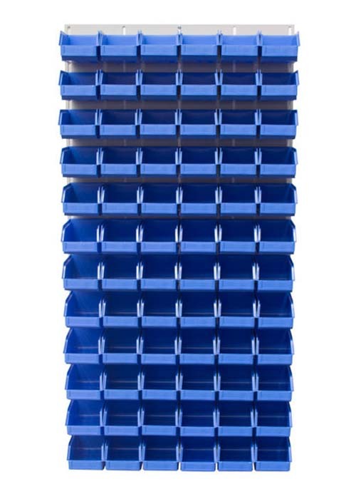 Ezylok LP5 Louvred Panel & 72 Pieces Size 6 Plastic Bin - Mixed Colour