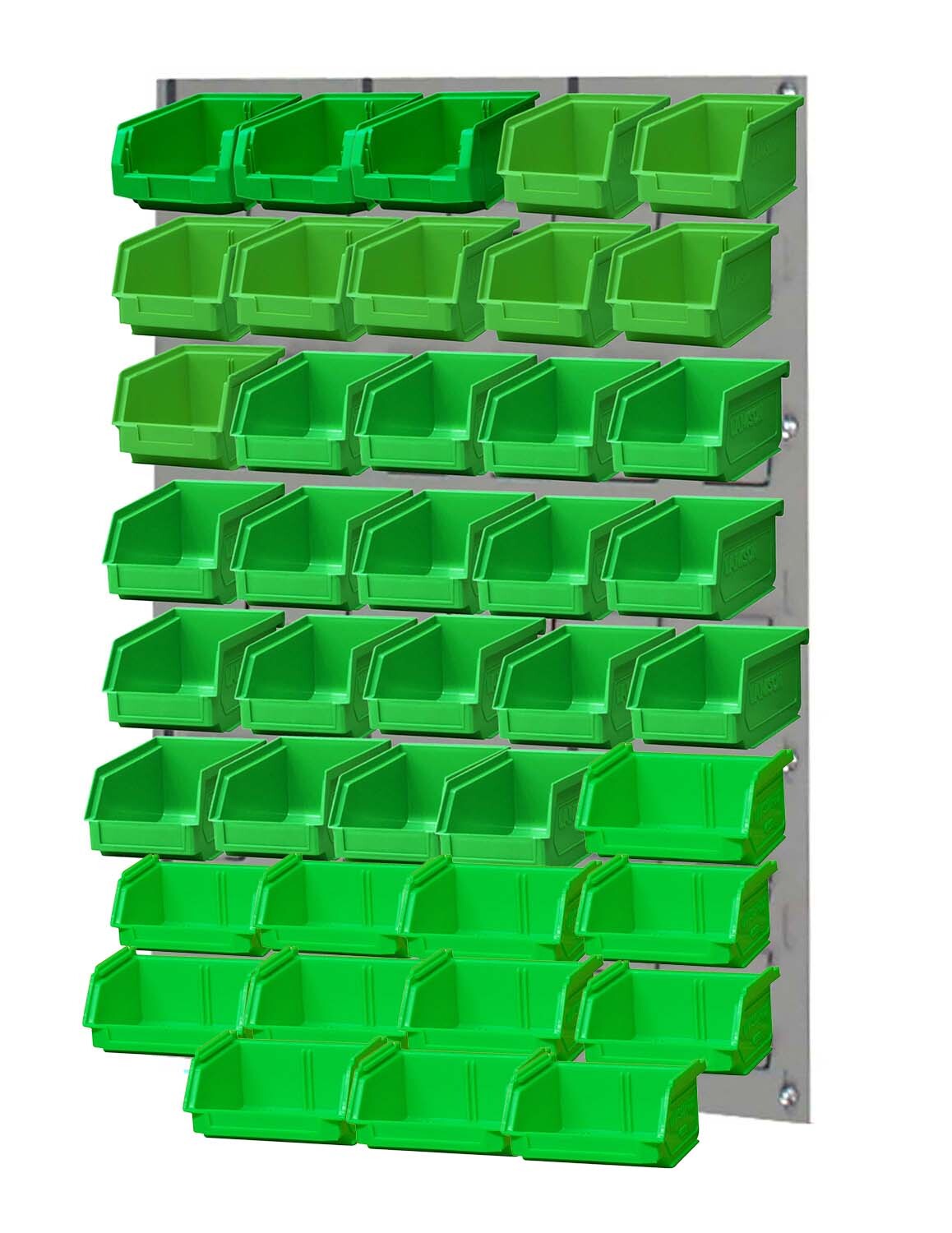 Ezylok LP5 Louvred Panel & Size 3Z(3pc), 4(8pc), 5(18pc) & 6(12pc) Plastic Bin - Green