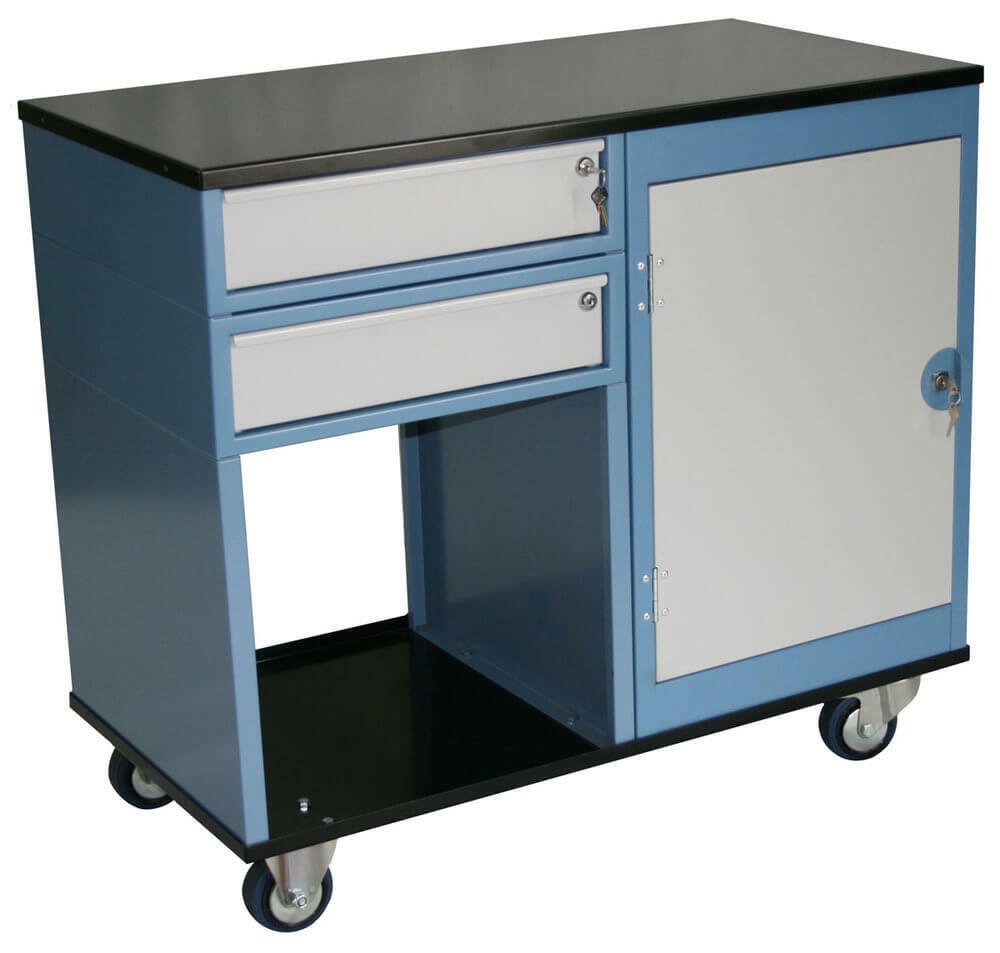 Ezylok Mobile Workstation w/ 1 Cupboard & Drawer - AIMS Industrial Supplies