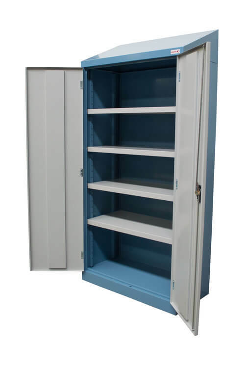 Ezylok Slope Top Factory Cupboard (4 Shelves, 2 Keys) - 822002 - AIMS Industrial Supplies