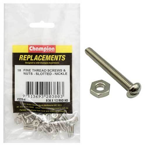 Fine Thread Round Head Slotted Screw Assortment Refill - AIMS Industrial Supplies