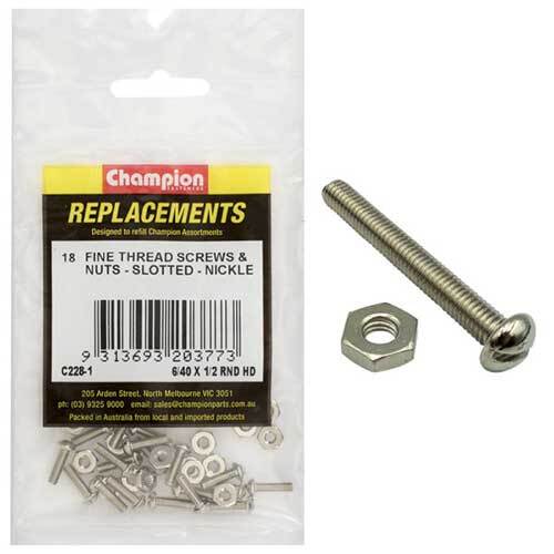 Fine Thread Round Head Slotted Screw Assortment Refill - AIMS Industrial Supplies