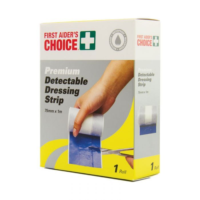 First Aiders Choice Blue Detect Dressing Strip 7.5cm x 1m - AIMS Industrial Supplies