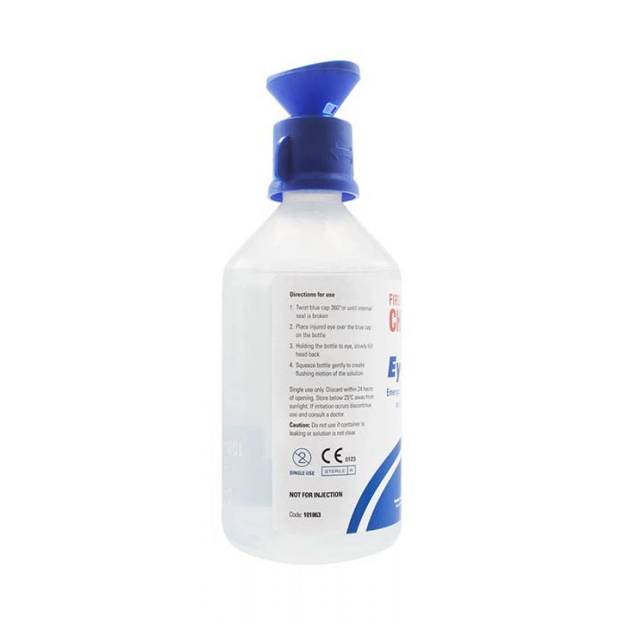 First Aiders Choice Eye Wash Saline Eye Rinse w/ Eye Cap 500ml - AIMS Industrial Supplies