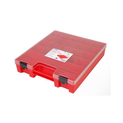 Fischer Ezi-Pak Carry Case Red with Clear Lid - Box of 4 - AIMS Industrial Supplies