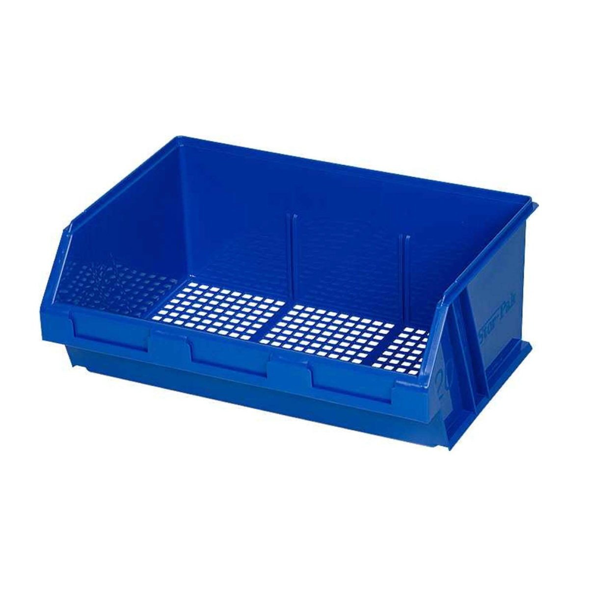 Fischer Mesh-Pak 120 Perforated Plastic Bin Blue - AIMS Industrial Supplies