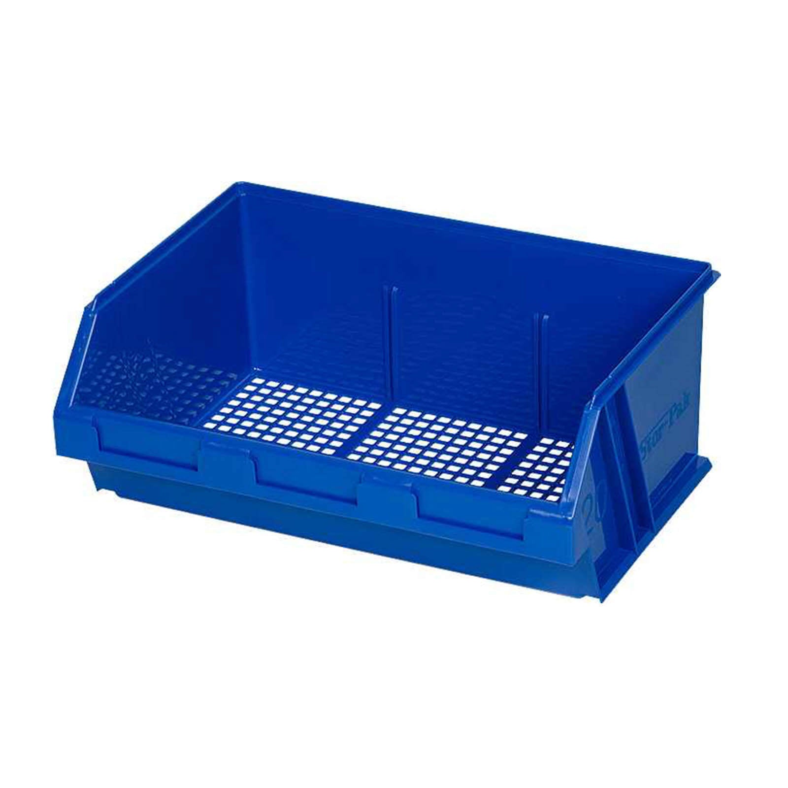 Fischer Mesh-Pak 120 Perforated Plastic Bin Blue1