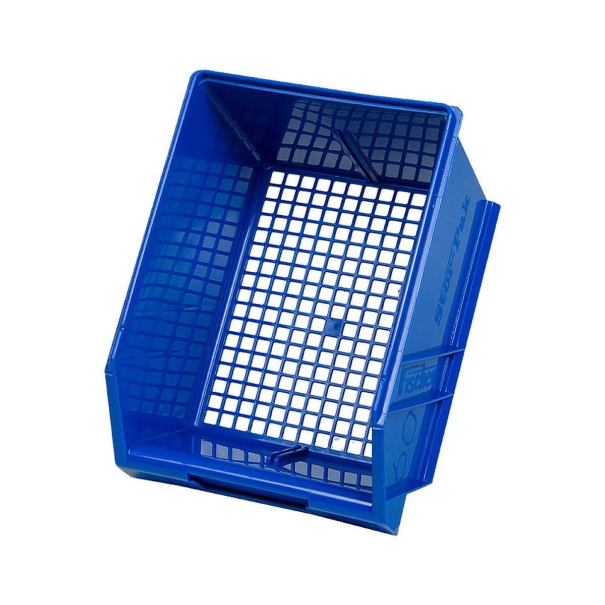 Fischer Mesh-Pak 60 Perforated Plastic Bin Blue - Box of 6 - AIMS Industrial Supplies