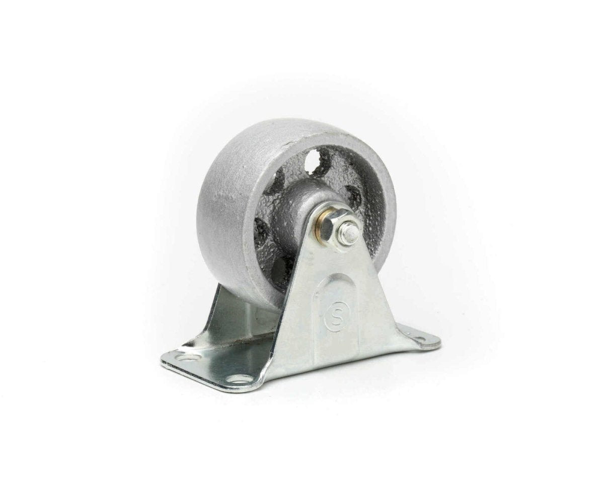 Fixed Plate Castor - Cast Iron Wheel I2 Series - AIMS Industrial Supplies