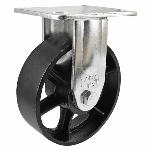 Fixed Plate Castor - Cast Iron Wheel J3 Series - AIMS Industrial Supplies